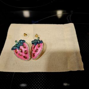 Pink Strawberry Earrings